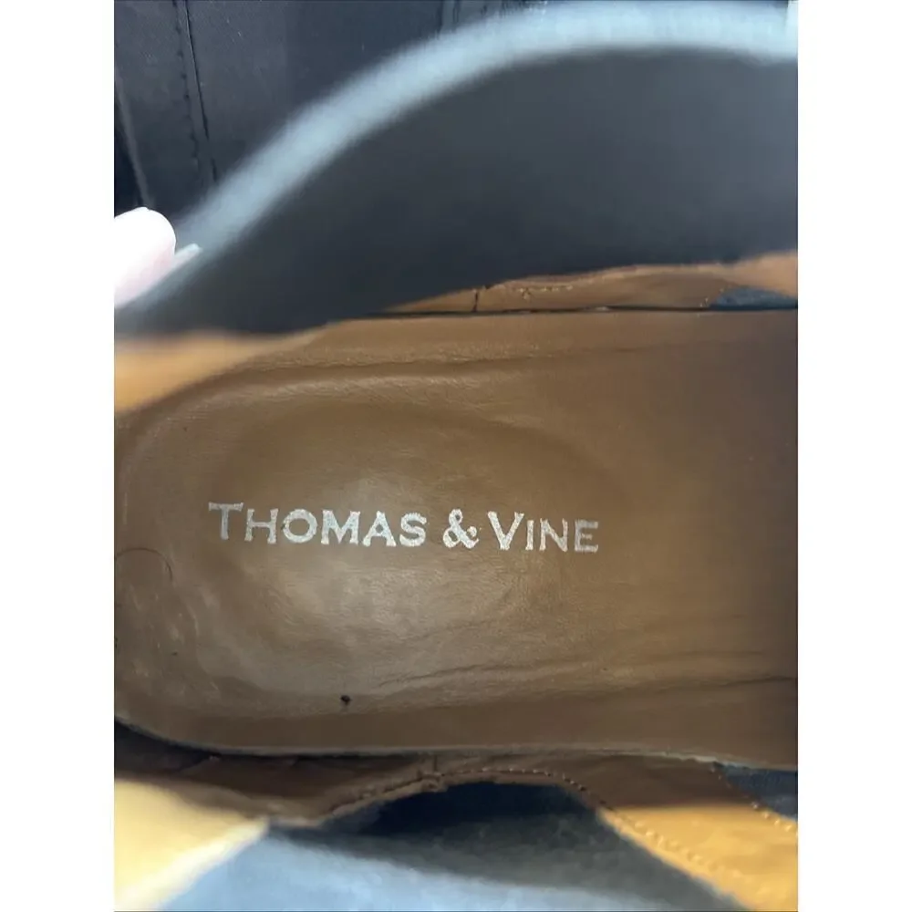 Thomas & Vine Watson Men´s Wingtip Chelsea Boot 10 Black Leather Comfort Pull on
